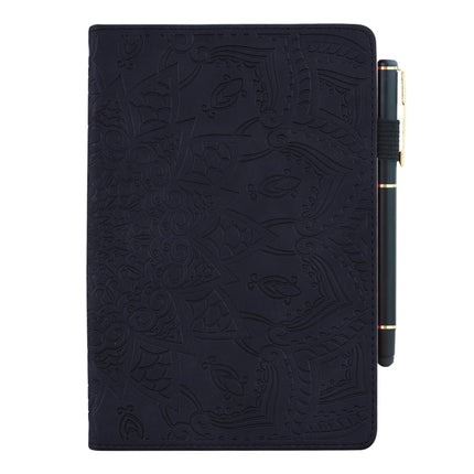 Calf Pattern Double Folding Design Embossed Leather Case with Holder & Card Slots & Pen Slot & Elastic Band, For iPad Pro 9.7 inch, For iPad 10.2 2021 / 2020 / 2019, For iPad 4 & 3 & 2, For Samsung Galaxy Tab A 10.5 T590 / T595