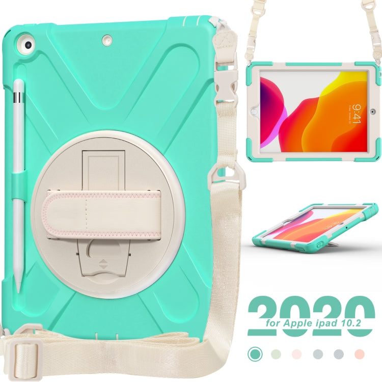 Pure Color Silicone + PC Protective Case with Holder & Shoulder Strap, For iPad 10.2 2021 / 2020 / 2019, For Samsung Galaxy Tab A7 (2020) T500