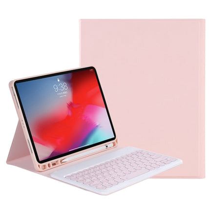 Y-C11B 2021 Detachable Candy Color Skin Texture Round Keycap Bluetooth Keyboard Leather Case with Pen Slot & Stand, For iPad Pro 11 2021 / Air4 / Air5 / Pro 11