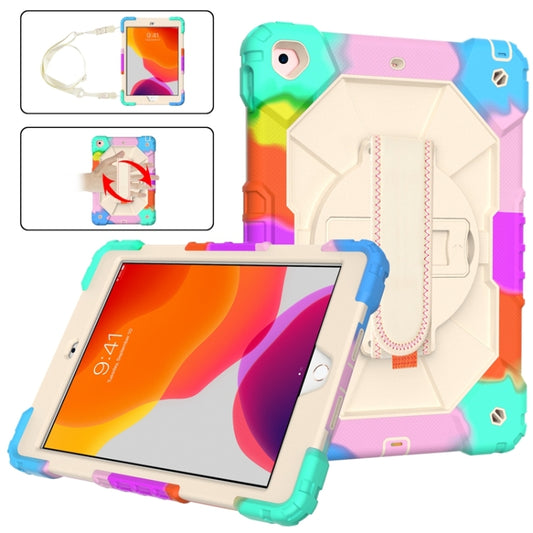 Contrast Color Robot Shockproof Silicon + PC Protective Case with Holder & Shoulder Strap, For iPad 10.2 2021 / 2020 / 2019