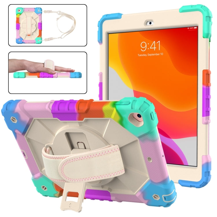 Contrast Color Robot Shockproof Silicon + PC Protective Case with Holder & Shoulder Strap, For iPad 10.2 2021 / 2020 / 2019