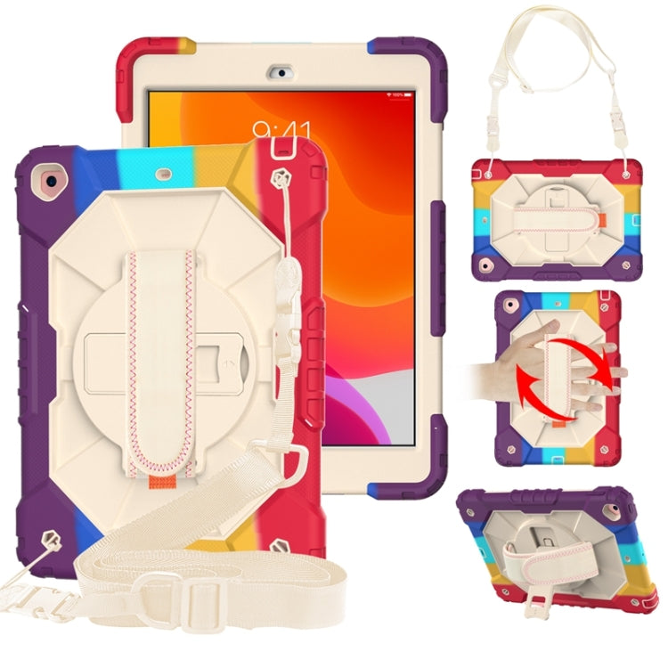 Contrast Color Robot Shockproof Silicon + PC Protective Case with Holder & Shoulder Strap, For iPad 10.2 2021 / 2020 / 2019