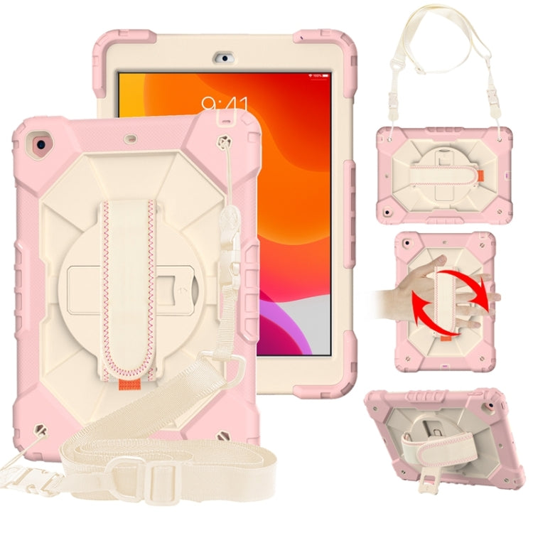 Contrast Color Robot Shockproof Silicon + PC Protective Case with Holder & Shoulder Strap, For iPad 10.2 2021 / 2020 / 2019