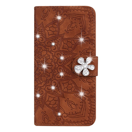 Calf Pattern Diamond Mandala Double Folding Design Embossed Leather Case with Wallet & Holder & Card Slots, For iPhone 7 Plus / 8 Plus
