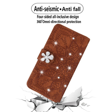 Calf Pattern Diamond Mandala Double Folding Design Embossed Leather Case with Wallet & Holder & Card Slots, For iPhone 7 Plus / 8 Plus