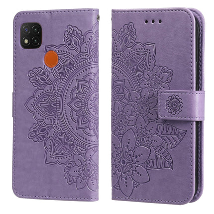 7-petal Flowers Embossing Pattern Horizontal Flip PU Leather Case with Holder & Card Slots & Wallet & Photo Frame, For Xiaomi Redmi 9C, For Xiaomi Redmi 9A, For Xiaomi Redmi K40/K40 Pro/Poco F3/ Mi 11i���������������������������������������������������...