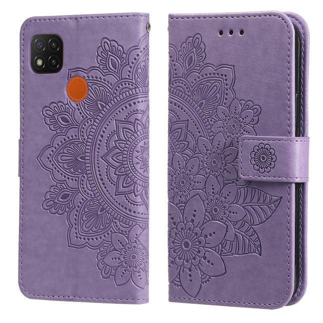 7-petal Flowers Embossing Pattern Horizontal Flip PU Leather Case with Holder & Card Slots & Wallet & Photo Frame, For Xiaomi Redmi 9C, For Xiaomi Redmi 9A, For Xiaomi Redmi K40/K40 Pro/Poco F3/ Mi 11i���������������������������������������������������...