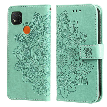 7-petal Flowers Embossing Pattern Horizontal Flip PU Leather Case with Holder & Card Slots & Wallet & Photo Frame, For Xiaomi Redmi 9C, For Xiaomi Redmi 9A, For Xiaomi Redmi K40/K40 Pro/Poco F3/ Mi 11i���������������������������������������������������...