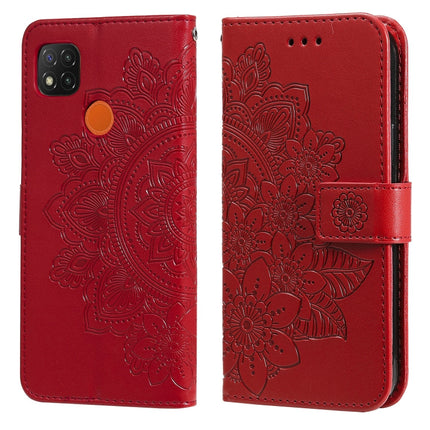 7-petal Flowers Embossing Pattern Horizontal Flip PU Leather Case with Holder & Card Slots & Wallet & Photo Frame, For Xiaomi Redmi 9C, For Xiaomi Redmi 9A, For Xiaomi Redmi K40/K40 Pro/Poco F3/ Mi 11i���������������������������������������������������...