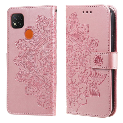 7-petal Flowers Embossing Pattern Horizontal Flip PU Leather Case with Holder & Card Slots & Wallet & Photo Frame, For Xiaomi Redmi 9C, For Xiaomi Redmi 9A, For Xiaomi Redmi K40/K40 Pro/Poco F3/ Mi 11i���������������������������������������������������...