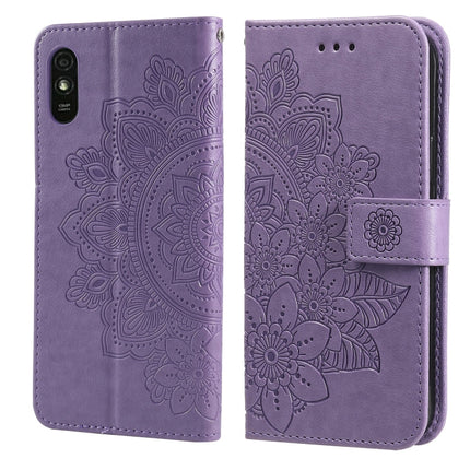 7-petal Flowers Embossing Pattern Horizontal Flip PU Leather Case with Holder & Card Slots & Wallet & Photo Frame, For Xiaomi Redmi 9C, For Xiaomi Redmi 9A, For Xiaomi Redmi K40/K40 Pro/Poco F3/ Mi 11i���������������������������������������������������...
