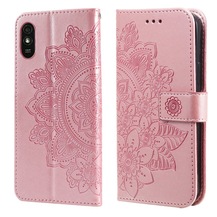 7-petal Flowers Embossing Pattern Horizontal Flip PU Leather Case with Holder & Card Slots & Wallet & Photo Frame, For Xiaomi Redmi 9C, For Xiaomi Redmi 9A, For Xiaomi Redmi K40/K40 Pro/Poco F3/ Mi 11i���������������������������������������������������...