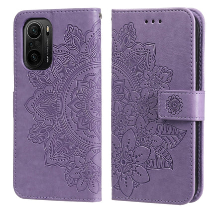7-petal Flowers Embossing Pattern Horizontal Flip PU Leather Case with Holder & Card Slots & Wallet & Photo Frame, For Xiaomi Redmi 9C, For Xiaomi Redmi 9A, For Xiaomi Redmi K40/K40 Pro/Poco F3/ Mi 11i���������������������������������������������������...