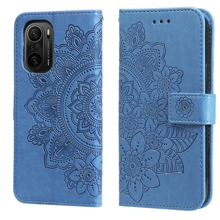 7-petal Flowers Embossing Pattern Horizontal Flip PU Leather Case with Holder & Card Slots & Wallet & Photo Frame, For Xiaomi Redmi 9C, For Xiaomi Redmi 9A, For Xiaomi Redmi K40/K40 Pro/Poco F3/ Mi 11i���������������������������������������������������...