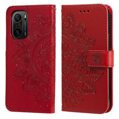 7-petal Flowers Embossing Pattern Horizontal Flip PU Leather Case with Holder & Card Slots & Wallet & Photo Frame, For Xiaomi Redmi 9C, For Xiaomi Redmi 9A, For Xiaomi Redmi K40/K40 Pro/Poco F3/ Mi 11i���������������������������������������������������...
