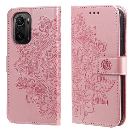7-petal Flowers Embossing Pattern Horizontal Flip PU Leather Case with Holder & Card Slots & Wallet & Photo Frame, For Xiaomi Redmi 9C, For Xiaomi Redmi 9A, For Xiaomi Redmi K40/K40 Pro/Poco F3/ Mi 11i���������������������������������������������������...