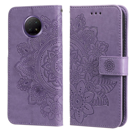7-petal Flowers Embossing Pattern Horizontal Flip PU Leather Case with Holder & Card Slots & Wallet & Photo Frame, For Xiaomi Redmi Note 9T 5G / Note 9 5G (CN Version), For Xiaomi Redmi Note 9 4G (Foreign Version) / Mi 10X 4G���������������������������...