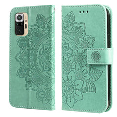 7-petal Flowers Embossing Pattern Horizontal Flip PU Leather Case with Holder & Card Slots & Wallet & Photo Frame, For Xiaomi Redmi Note 9T 5G / Note 9 5G (CN Version), For Xiaomi Redmi Note 9 4G (Foreign Version) / Mi 10X 4G���������������������������...