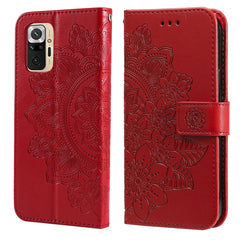 7-petal Flowers Embossing Pattern Horizontal Flip PU Leather Case with Holder & Card Slots & Wallet & Photo Frame, For Xiaomi Redmi Note 9T 5G / Note 9 5G (CN Version), For Xiaomi Redmi Note 9 4G (Foreign Version) / Mi 10X 4G���������������������������...