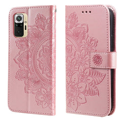 7-petal Flowers Embossing Pattern Horizontal Flip PU Leather Case with Holder & Card Slots & Wallet & Photo Frame, For Xiaomi Redmi Note 9T 5G / Note 9 5G (CN Version), For Xiaomi Redmi Note 9 4G (Foreign Version) / Mi 10X 4G���������������������������...