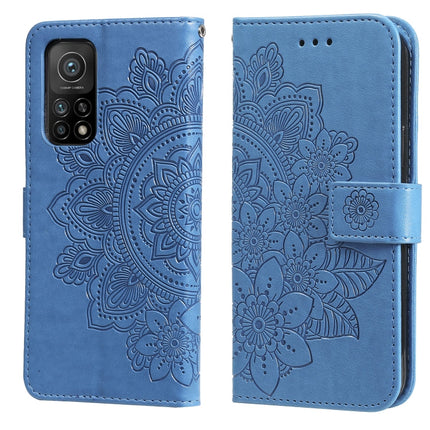 7-petal Flowers Embossing Pattern Horizontal Flip PU Leather Case with Holder & Card Slots & Wallet & Photo Frame, For Xiaomi Mi 10T Lite, For Xiaomi Mi 10T Pro, For Xiaomi Mi 11, For Xiaomi Poco X3/X3 Pro/X3 NFC