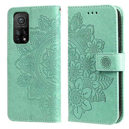 7-petal Flowers Embossing Pattern Horizontal Flip PU Leather Case with Holder & Card Slots & Wallet & Photo Frame, For Xiaomi Mi 10T Lite, For Xiaomi Mi 10T Pro, For Xiaomi Mi 11, For Xiaomi Poco X3/X3 Pro/X3 NFC