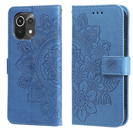7-petal Flowers Embossing Pattern Horizontal Flip PU Leather Case with Holder & Card Slots & Wallet & Photo Frame, For Xiaomi Mi 10T Lite, For Xiaomi Mi 10T Pro, For Xiaomi Mi 11, For Xiaomi Poco X3/X3 Pro/X3 NFC