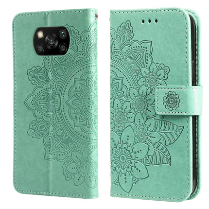 7-petal Flowers Embossing Pattern Horizontal Flip PU Leather Case with Holder & Card Slots & Wallet & Photo Frame, For Xiaomi Mi 10T Lite, For Xiaomi Mi 10T Pro, For Xiaomi Mi 11, For Xiaomi Poco X3/X3 Pro/X3 NFC