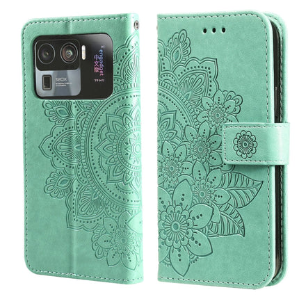 7-petal Flowers Embossing Pattern Horizontal Flip PU Leather Case with Holder & Card Slots & Wallet & Photo Frame, For Xiaomi Mi 11 Ultra, For Xiaomi Mi 11 Lite, For Xiaomi Poco M3 / Redmi Note 9 4G, For Xiaomi Mi 11 Pro