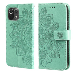 7-petal Flowers Embossing Pattern Horizontal Flip PU Leather Case with Holder & Card Slots & Wallet & Photo Frame, For Xiaomi Mi 11 Ultra, For Xiaomi Mi 11 Lite, For Xiaomi Poco M3 / Redmi Note 9 4G, For Xiaomi Mi 11 Pro