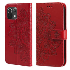 7-petal Flowers Embossing Pattern Horizontal Flip PU Leather Case with Holder & Card Slots & Wallet & Photo Frame, For Xiaomi Mi 11 Ultra, For Xiaomi Mi 11 Lite, For Xiaomi Poco M3 / Redmi Note 9 4G, For Xiaomi Mi 11 Pro
