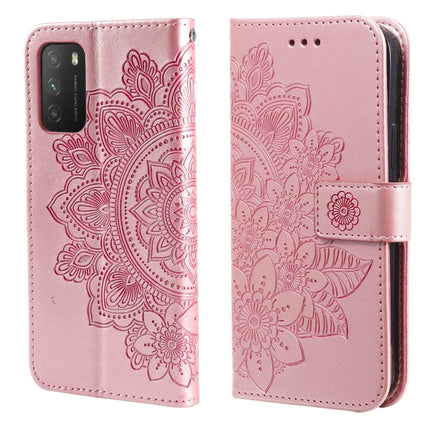 7-petal Flowers Embossing Pattern Horizontal Flip PU Leather Case with Holder & Card Slots & Wallet & Photo Frame, For Xiaomi Mi 11 Ultra, For Xiaomi Mi 11 Lite, For Xiaomi Poco M3 / Redmi Note 9 4G, For Xiaomi Mi 11 Pro