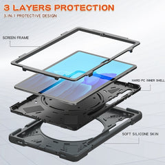 Silicone + PC Protective Case with Holder & Shoulder Strap, For Samsung Galaxy Tab S8+ / Tab S8 Plus /  Tab S7 FE / Tab S7+ T970/T975