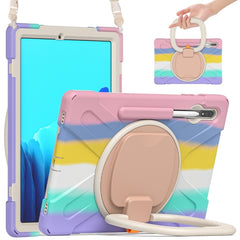 Silicone + PC Protective Case with Holder & Shoulder Strap, For Samsung Galaxy Tab S8+ / Tab S8 Plus /  Tab S7 FE / Tab S7+ T970/T975