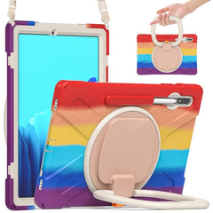 Silicone + PC Protective Case with Holder & Shoulder Strap, For Samsung Galaxy Tab S8+ / Tab S8 Plus /  Tab S7 FE / Tab S7+ T970/T975