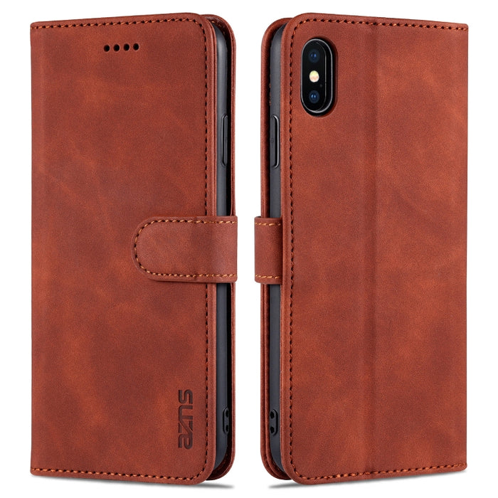 AZNS Skin Feel Calf Texture Horizontal Flip Leather Case with Card Slots & Holder & Wallet, For iPhone XS Max, For iPhone XR