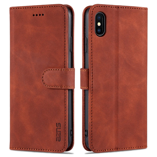AZNS Skin Feel Calf Texture Horizontal Flip Leather Case with Card Slots & Holder & Wallet, For iPhone XS Max, For iPhone XR