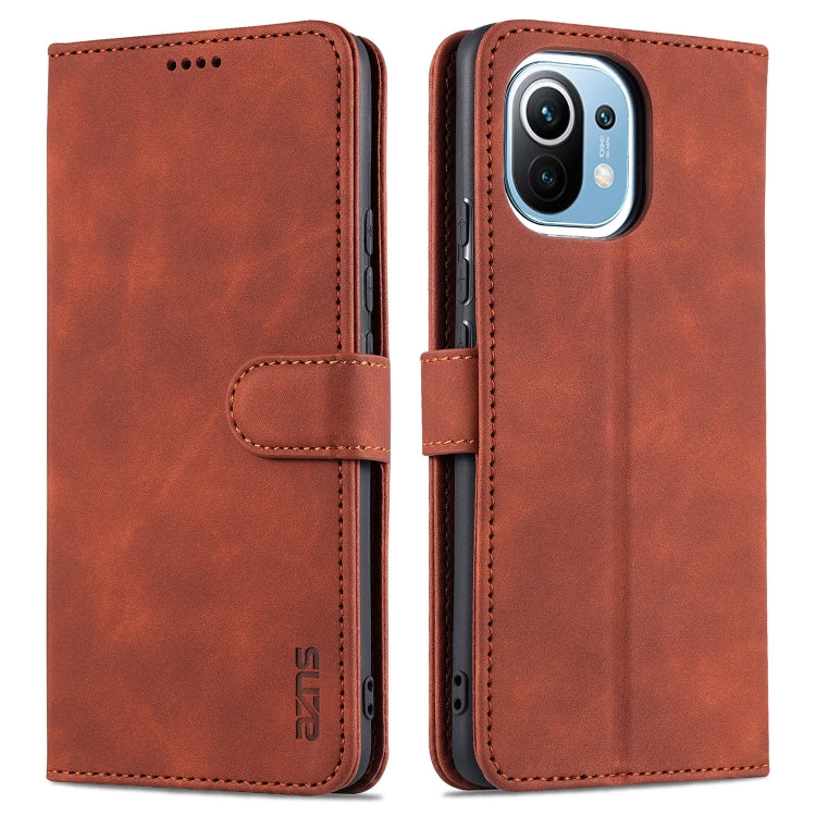 AZNS Skin Feel Calf Texture Horizontal Flip Leather Case with Card Slots & Holder & Wallet, For Xiaomi Mi 11, For vivo Y73s / S7e, For OPPO A15 / A35 4G