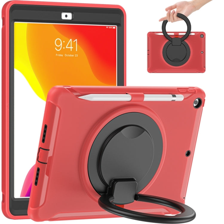 Shocproof Silicone + PC Protective Case with 360 Degree Rotation Foldable Handle Grip Holder & Pen Slot, For iPad 10.2 2021 / 2020 / 2019