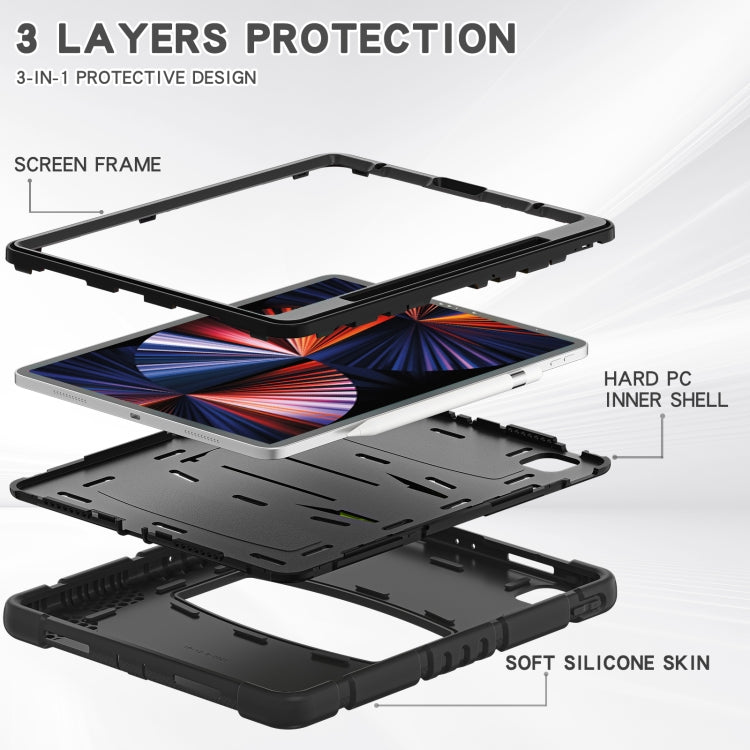 3-Layer Protection  Screen Frame + PC + Silicone Shockproof Combination Case with Holder, For iPad Pro 12.9 2022 / 2021, For iPad Pro 12.9 2020