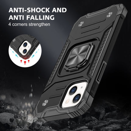 Magnetic Armor Shockproof TPU + PC Case with Metal Ring Holder, For iPhone 13 Pro