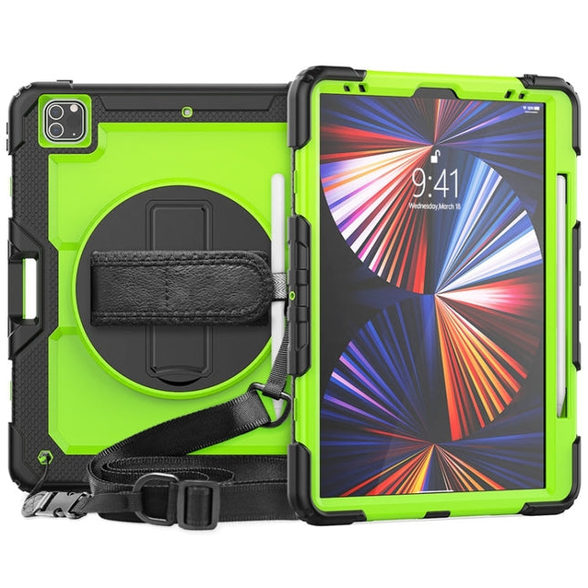 Shockproof Colorful Silicone + PC Protective Case with Holder & Shoulder Strap & Hand Strap & Pen Slot, For iPad Pro 12.9 2022 / 2021 / 2020 / 2018