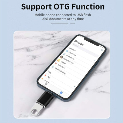 XQ-ZH001 USB Female to 8 Pin Male OTG Adapter, XQ-ZH001 (Silver)