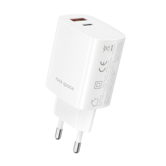 ROCK T51 31W Type-C / USB-C + USB PD Dual Ports Fast Charging Travel Charger Power Adapter,, EU Plug, UK Plug