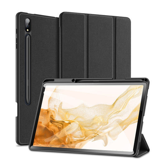 DUX DUCIS Domo Series Horizontal Flip Magnetic PU Leather Case with Three-folding Holder & Wake-up / Sleep Function, For Samsung Galaxy Tab A7 Lite, For Samsung Galaxy Tab S8+ / Tab S8 Plus /  Tab S7 FE / Tab S7+