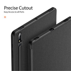 DUX DUCIS Domo Series Horizontal Flip Magnetic PU Leather Case with Three-folding Holder & Wake-up / Sleep Function, For Samsung Galaxy Tab A7 Lite, For Samsung Galaxy Tab S8+ / Tab S8 Plus /  Tab S7 FE / Tab S7+