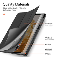 DUX DUCIS Domo Series Horizontal Flip Magnetic PU Leather Case with Three-folding Holder & Wake-up / Sleep Function, For Samsung Galaxy Tab A7 Lite, For Samsung Galaxy Tab S8+ / Tab S8 Plus /  Tab S7 FE / Tab S7+