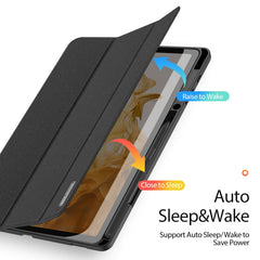 DUX DUCIS Domo Series Horizontal Flip Magnetic PU Leather Case with Three-folding Holder & Wake-up / Sleep Function, For Samsung Galaxy Tab A7 Lite, For Samsung Galaxy Tab S8+ / Tab S8 Plus /  Tab S7 FE / Tab S7+