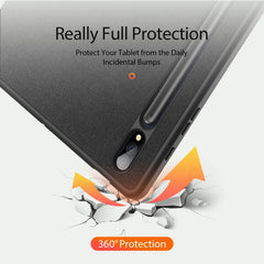 DUX DUCIS Domo Series Horizontal Flip Magnetic PU Leather Case with Three-folding Holder & Wake-up / Sleep Function, For Samsung Galaxy Tab A7 Lite, For Samsung Galaxy Tab S8+ / Tab S8 Plus /  Tab S7 FE / Tab S7+