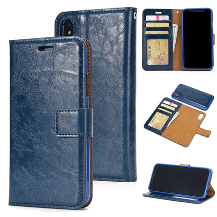 Crazy Horse Texture Detachable Magnetic Back Cover Horizontal Flip Leather Case with Holder & Card Slots & Photo Frame & Wallet, For iPhone 6 / 6s, For iPhone 8 Plus / 7 Plus, For iPhone X / XS, For iPhone XR